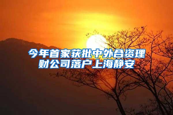 今年首家获批中外合资理财公司落户上海静安