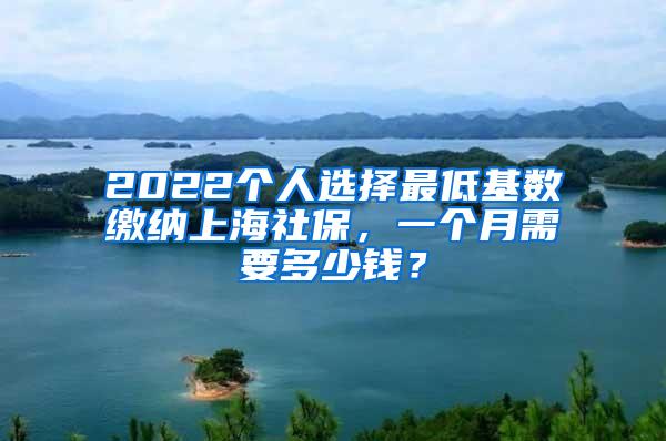 2022个人选择最低基数缴纳上海社保，一个月需要多少钱？