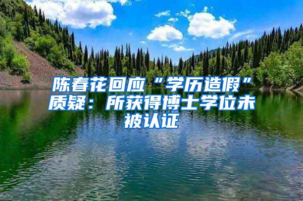 陈春花回应“学历造假”质疑：所获得博士学位未被认证