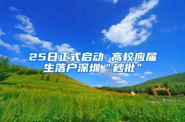 25日正式启动 高校应届生落户深圳“秒批”