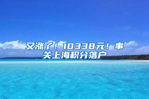 又涨了！10338元！事关上海积分落户