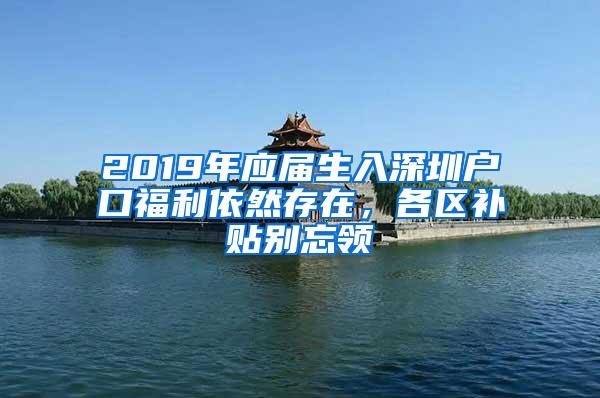 2019年应届生入深圳户口福利依然存在，各区补贴别忘领