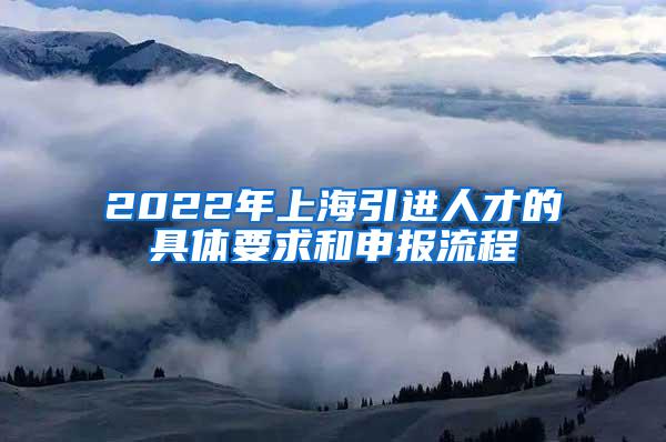 2022年上海引进人才的具体要求和申报流程