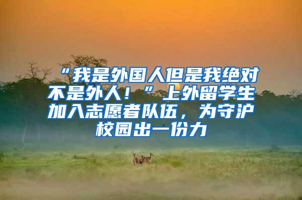 “我是外国人但是我绝对不是外人！”上外留学生加入志愿者队伍，为守沪校园出一份力