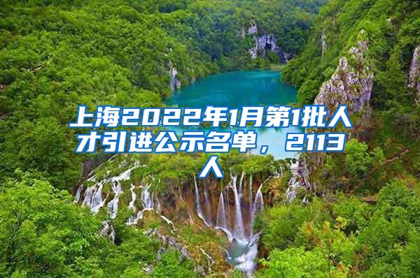 上海2022年1月第1批人才引进公示名单，2113人