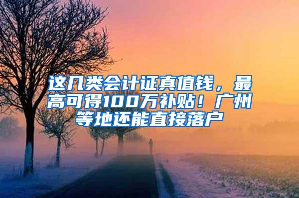 这几类会计证真值钱，最高可得100万补贴！广州等地还能直接落户