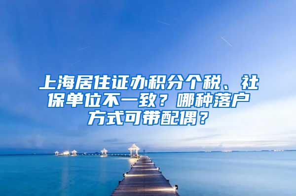 上海居住证办积分个税、社保单位不一致？哪种落户方式可带配偶？