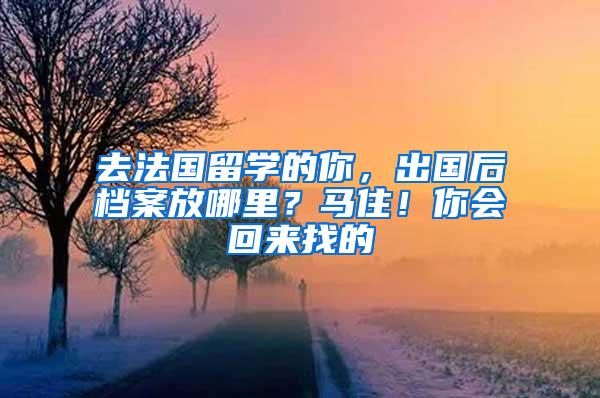 去法国留学的你，出国后档案放哪里？马住！你会回来找的