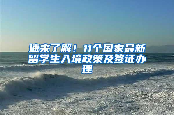 速来了解！11个国家最新留学生入境政策及签证办理