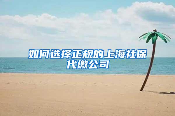 如何选择正规的上海社保代缴公司