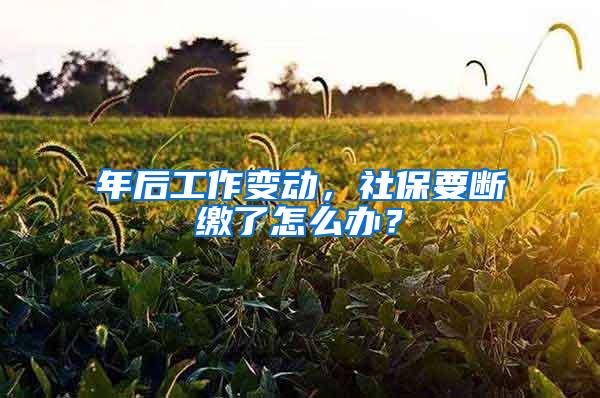 年后工作变动，社保要断缴了怎么办？