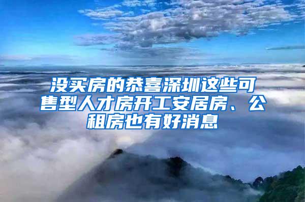 没买房的恭喜深圳这些可售型人才房开工安居房、公租房也有好消息