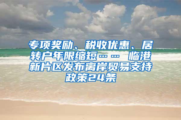 专项奖励、税收优惠、居转户年限缩短…… 临港新片区发布离岸贸易支持政策24条