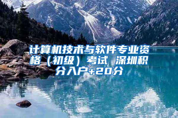 计算机技术与软件专业资格（初级）考试 深圳积分入户+20分