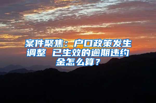 案件聚焦：户口政策发生调整 已生效的逾期违约金怎么算？