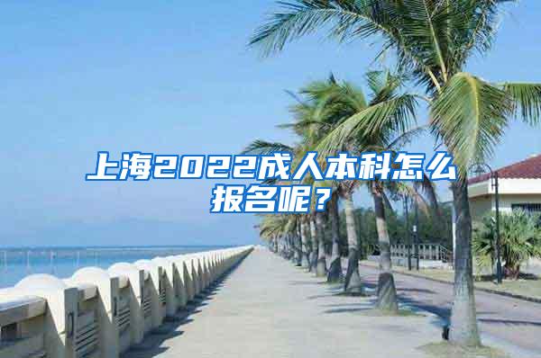 上海2022成人本科怎么报名呢？