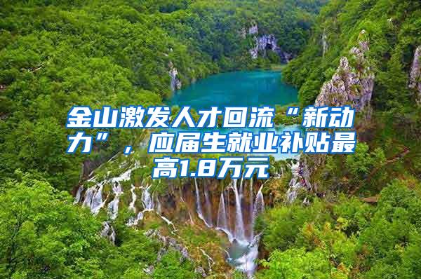 金山激发人才回流“新动力”，应届生就业补贴最高1.8万元