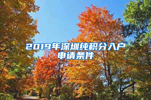 2019年深圳纯积分入户申请条件