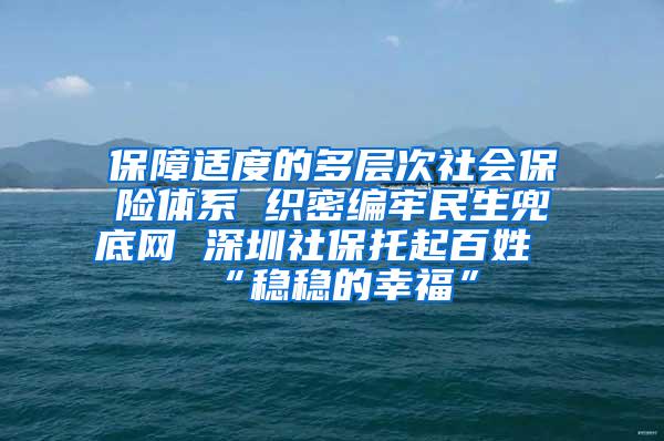 保障适度的多层次社会保险体系 织密编牢民生兜底网 深圳社保托起百姓“稳稳的幸福”