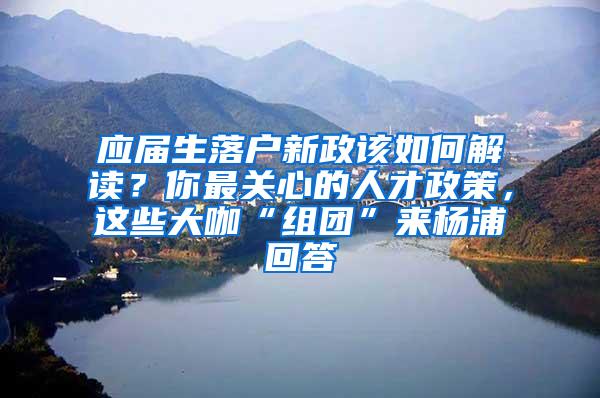 应届生落户新政该如何解读？你最关心的人才政策，这些大咖“组团”来杨浦回答