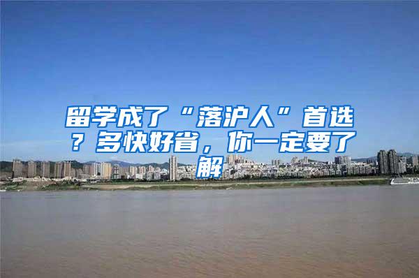 留学成了“落沪人”首选？多快好省，你一定要了解