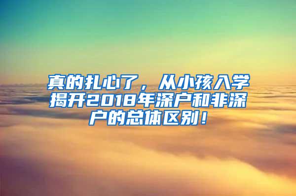 真的扎心了，从小孩入学揭开2018年深户和非深户的总体区别！