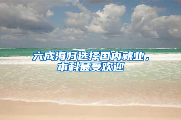 六成海归选择国内就业，本科最受欢迎