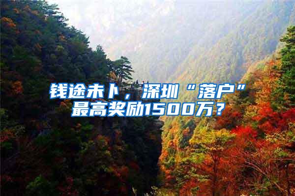 钱途未卜，深圳“落户”最高奖励1500万？