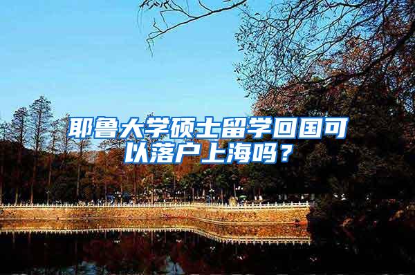 耶鲁大学硕士留学回国可以落户上海吗？