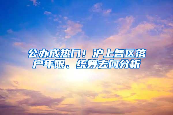 公办成热门！沪上各区落户年限、统筹去向分析