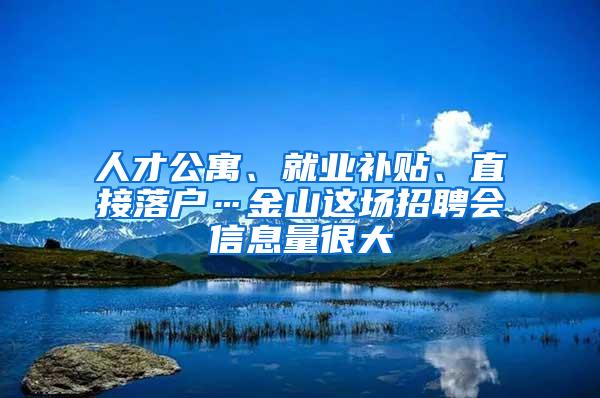 人才公寓、就业补贴、直接落户…金山这场招聘会信息量很大