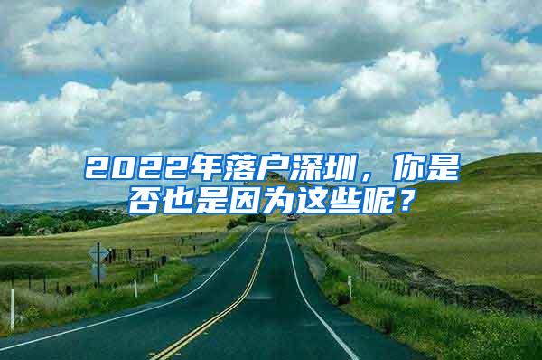 2022年落户深圳，你是否也是因为这些呢？