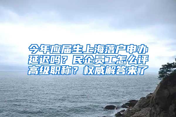 今年应届生上海落户申办延迟吗？民企员工怎么评高级职称？权威解答来了