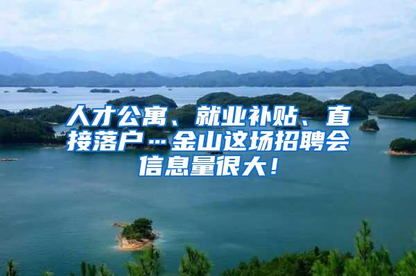 人才公寓、就业补贴、直接落户…金山这场招聘会信息量很大！