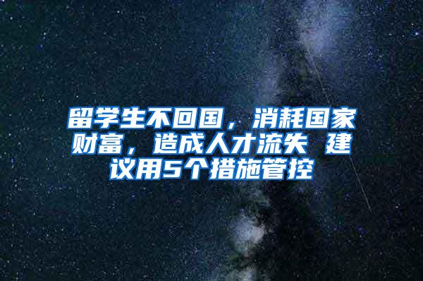 留学生不回国，消耗国家财富，造成人才流失 建议用5个措施管控