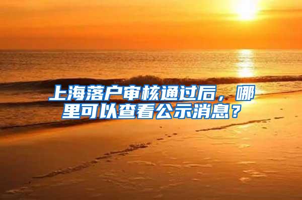 上海落户审核通过后，哪里可以查看公示消息？