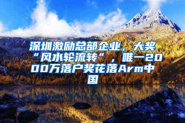 深圳激励总部企业，大奖“风水轮流转”，唯一2000万落户奖花落Arm中国