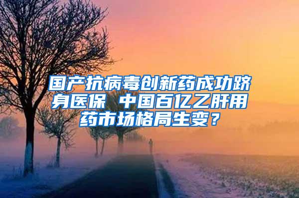 国产抗病毒创新药成功跻身医保 中国百亿乙肝用药市场格局生变？