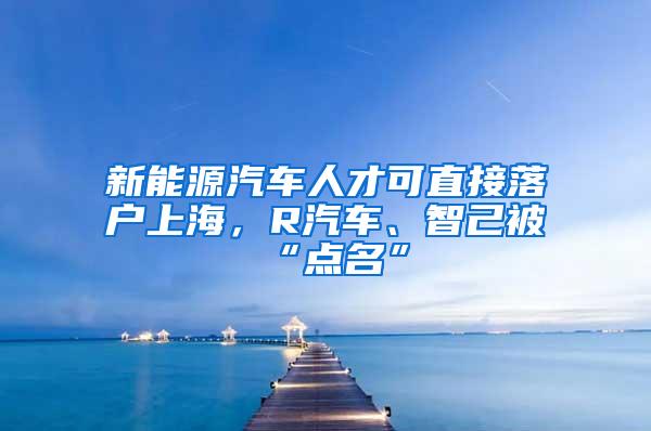 新能源汽车人才可直接落户上海，R汽车、智己被“点名”