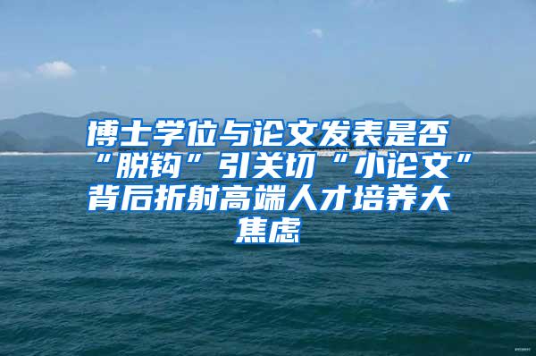 博士学位与论文发表是否“脱钩”引关切“小论文”背后折射高端人才培养大焦虑