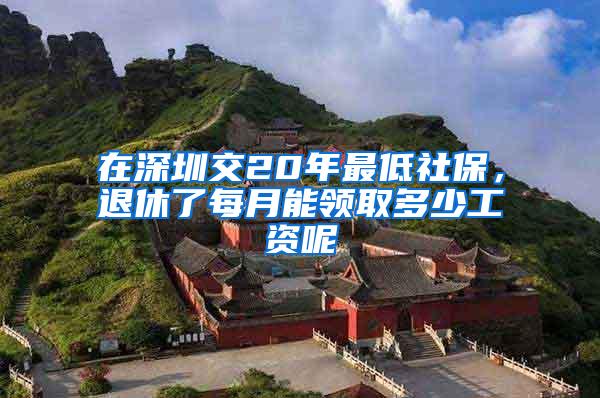 在深圳交20年最低社保，退休了每月能领取多少工资呢