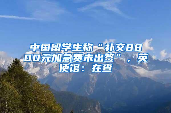 中国留学生称“补交8800元加急费未出签”，英使馆：在查