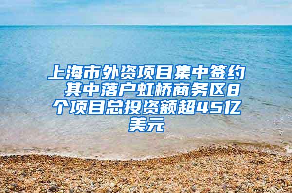 上海市外资项目集中签约 其中落户虹桥商务区8个项目总投资额超45亿美元