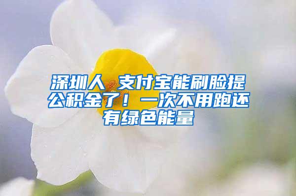 深圳人 支付宝能刷脸提公积金了！一次不用跑还有绿色能量