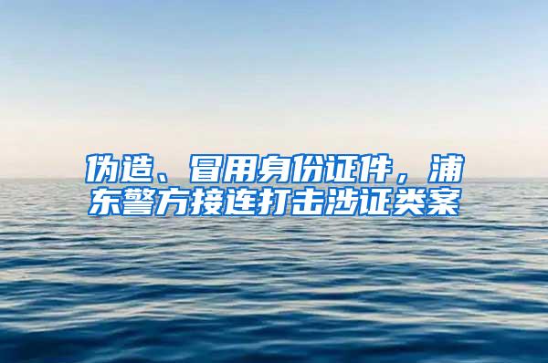 伪造、冒用身份证件，浦东警方接连打击涉证类案