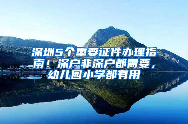 深圳5个重要证件办理指南！深户非深户都需要，幼儿园小学都有用