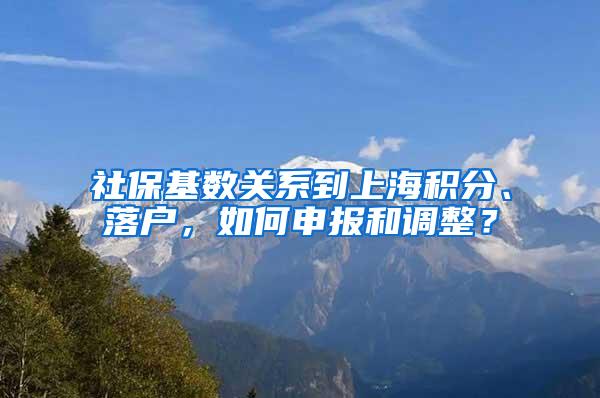 社保基数关系到上海积分、落户，如何申报和调整？