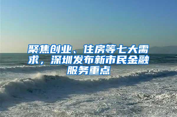 聚焦创业、住房等七大需求，深圳发布新市民金融服务重点