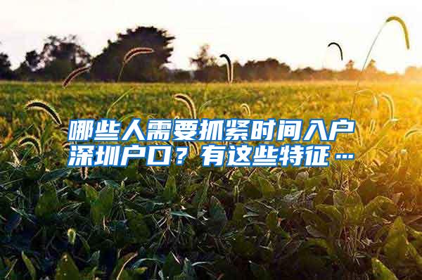 哪些人需要抓紧时间入户深圳户口？有这些特征…