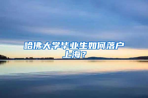 哈佛大学毕业生如何落户上海？